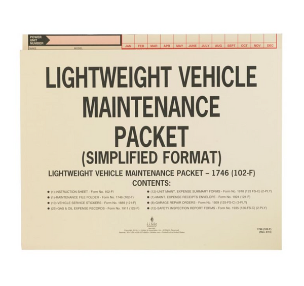 Vehicle Maintenance File Packets - Light Duty