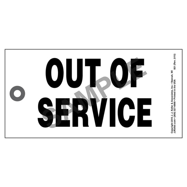 Out Of Service Tags - White