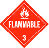 Single-Sided Worded Placard - Flammable (Class 3) - Vinyl, Removable Adhesive