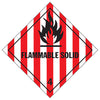 Hazardous Materials Labels - Class 4, Division 4.1 -- Flammable Solid - Paper, Roll
