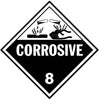 Corrosive Class 8 Placard Vinyl, Removable Adhesive