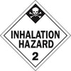 Single-Sided Worded Placard - Inhalation Hazard (Class 2) - Vinyl, Removable Adhesive
