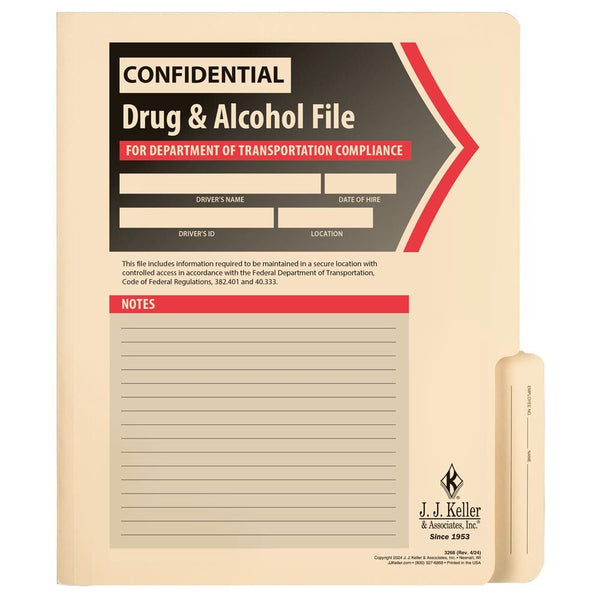 Confidential Alcohol and Controlled Substance File Packet - File Folder
