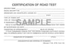 Certification of Road Test Cards