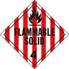 Single-Sided Worded Placard - Flammable Solid (Class 4) - Tagboard, No Adhesive