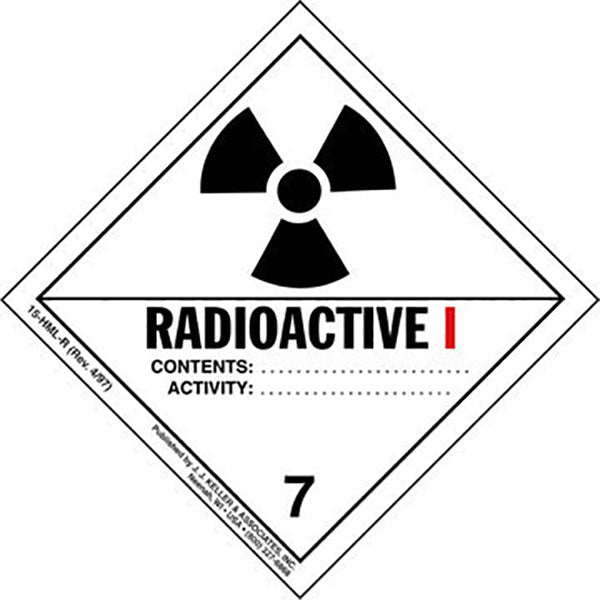 Hazardous Materials Labels - Class 7 -- Radioactive I - Paper, Roll