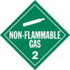 Single-Sided Worded Placard - Non-Flammable Gas (Class 2), Vinyl, Removable Adhesive