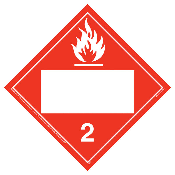 Division 2.1 Flammable Gas Placard - Blank