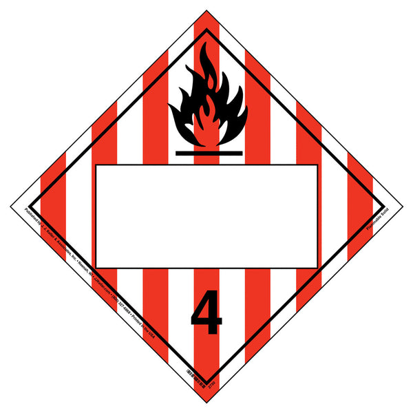 Division 4.1 Flammable Solid Placard - Blank