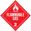 Single-Sided Worded Placard - Flammable Gas (Class 2) - Tagboard, No Adhesive