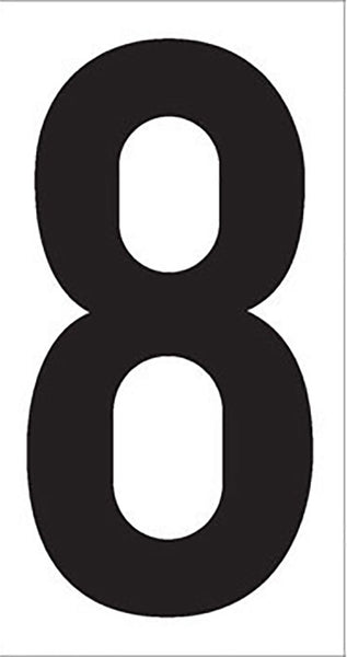 Clear Individual 3.5" Vinyl Numbers - No. 8