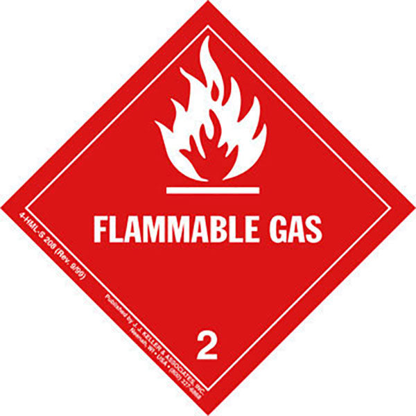 Hazardous Materials Labels - Class 2, Division 2.1 -- Flammable Gas - Paper, Roll