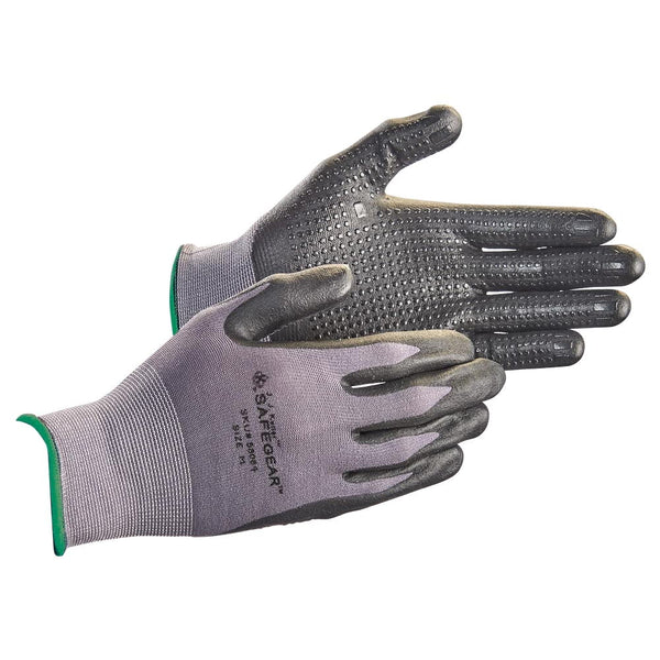 J. J. Keller™ SAFEGEAR™ Flat Dip Nitrile Foam Grip-Dot Palm Nylon Knit Gloves