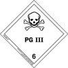 Hazardous Materials Labels - Class 6, Division 6.1 -- Packing Group III -- Paper, Roll