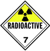Single-Sided Worded Placard - Radioactive (Class 7) - Tagboard, No Adhesive