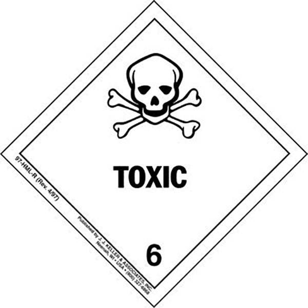 Hazardous Materials Labels - Class 6, Division 6.1 -- Toxic - Paper, Roll